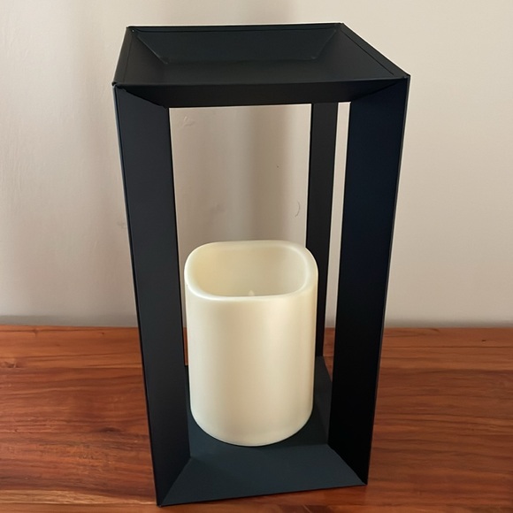Black metal lantern cream candle lamp warm - Picture 4 of 11